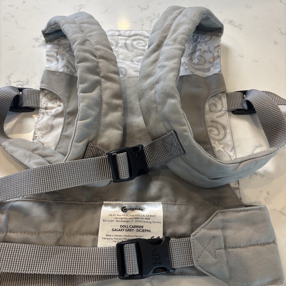 Ergobaby Ergo Baby Doll Carrier Galaxy Gray Embroidered Stars Pretend Play - Picture 7 of 8